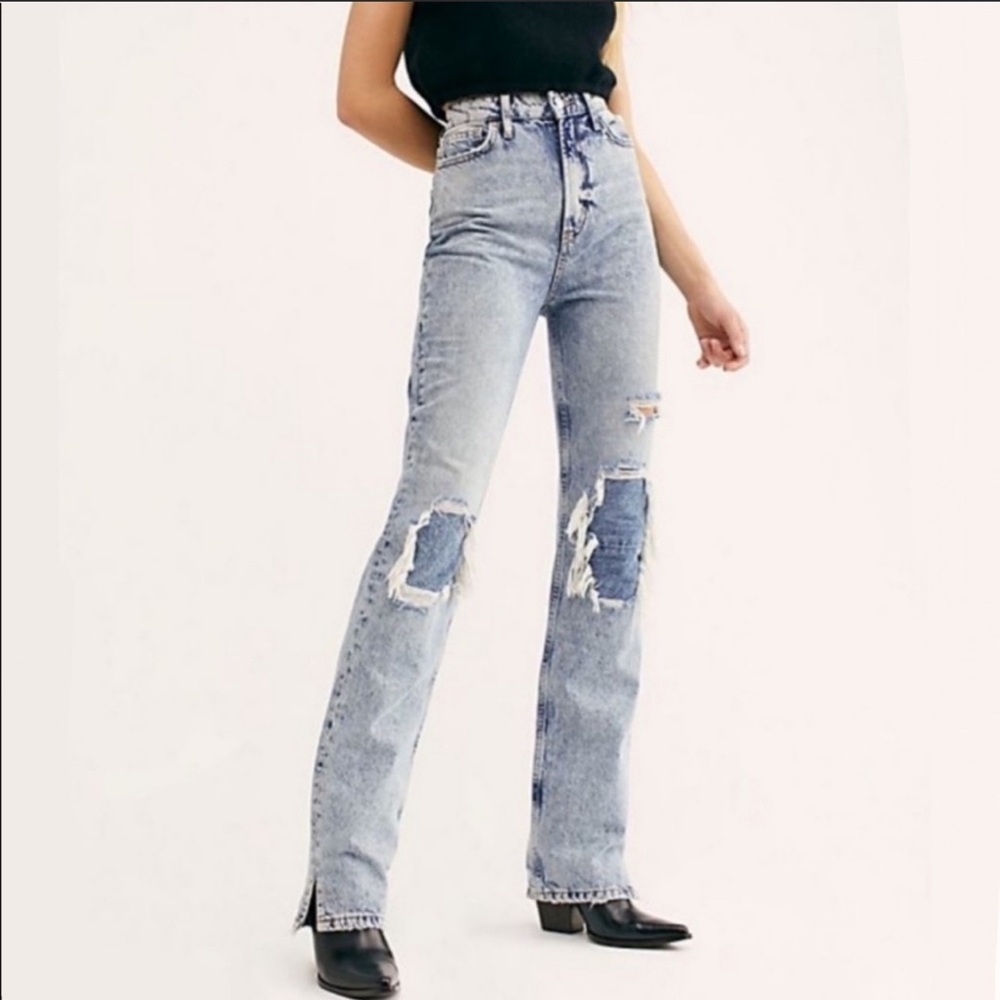 NWT Free People My Own Lane Distressed Jeans 28